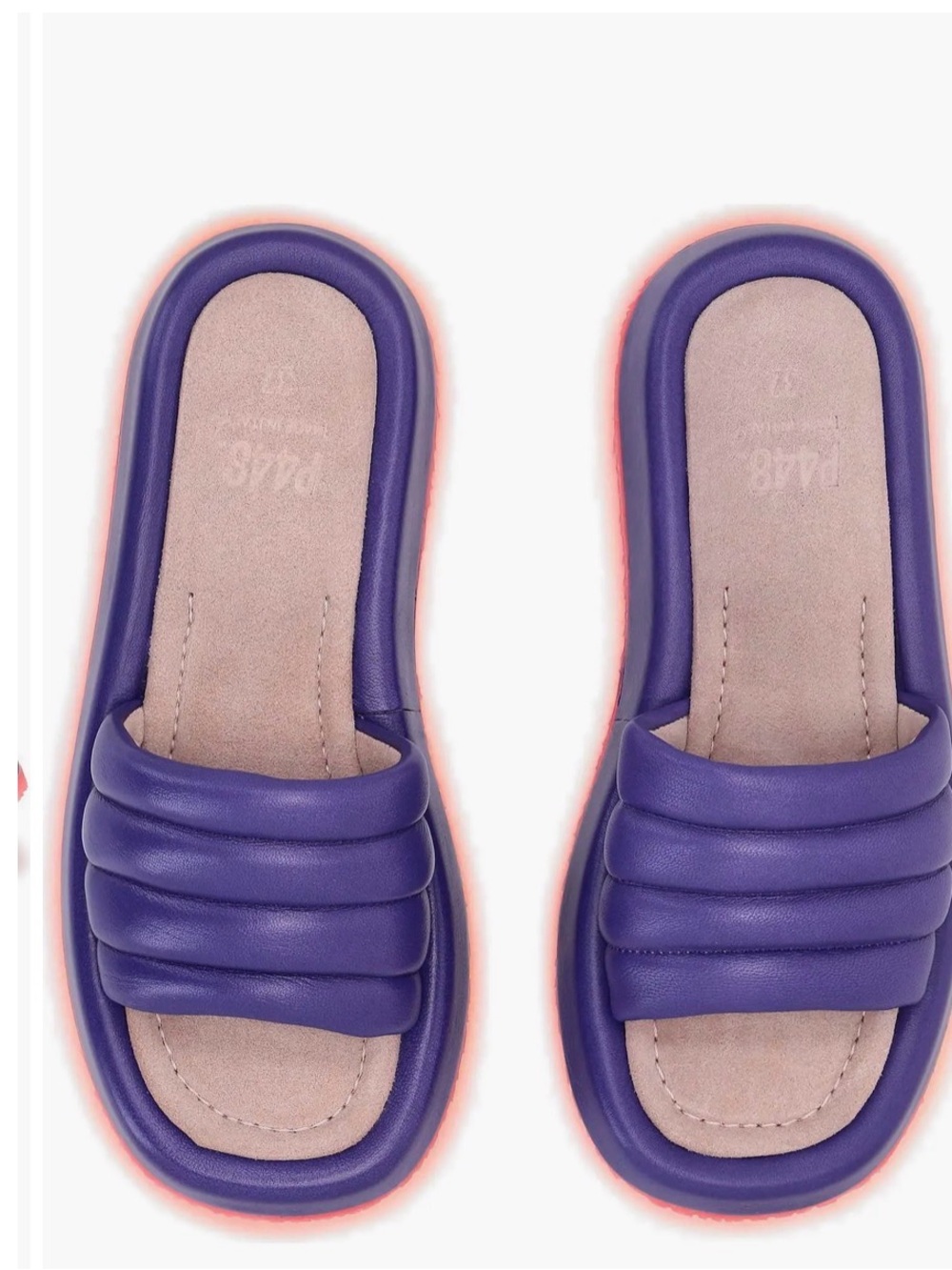 P448 Purple Quilted Slide Sandals new in box size 40 (9)